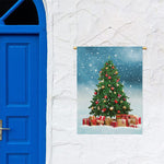 Christmas Tree And Snow Print Garden Flag