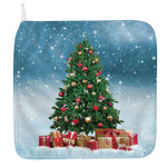 Christmas Tree And Snow Print Hand Towel