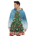 Christmas Tree And Snow Print Hoodie Blanket