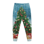 Christmas Tree And Snow Print Jogger Pants