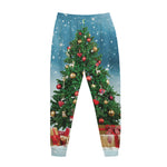 Christmas Tree And Snow Print Jogger Pants