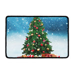 Christmas Tree And Snow Print Kitchen Mat