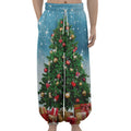 Christmas Tree And Snow Print Lantern Pants