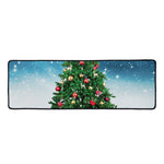 Christmas Tree And Snow Print Long Kitchen Mat