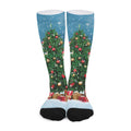Christmas Tree And Snow Print Long Socks