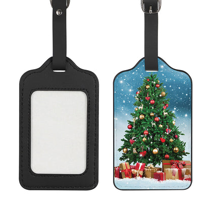 Christmas Tree And Snow Print Luggage Tag