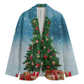 Christmas Tree And Snow Print Men's Blazer