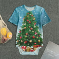 Christmas Tree And Snow Print Men's Bodysuit