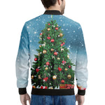Christmas Tree And Snow Print Men's Bomber Jacket