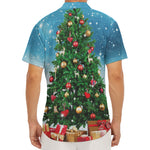 Christmas Tree And Snow Print Men's Deep V-Neck Shirt