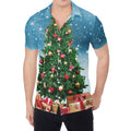 Christmas Tree And Snow Print Men's Shirt