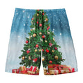 Christmas Tree And Snow Print Men's Swim Trunks