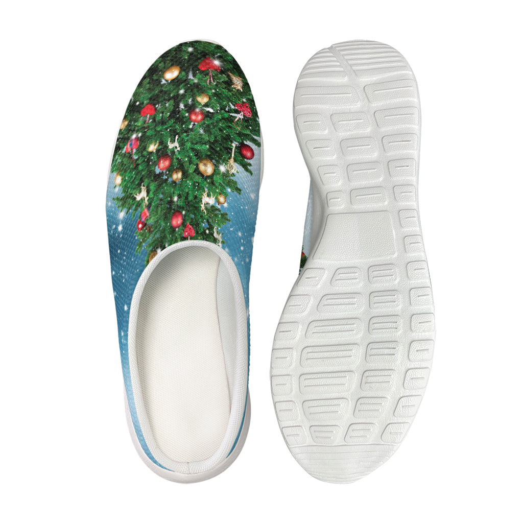 Christmas Tree And Snow Print Mesh Casual Shoes