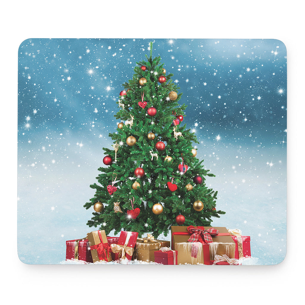 Christmas Tree And Snow Print Mouse Pad