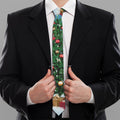 Christmas Tree And Snow Print Necktie