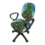 Christmas Tree And Snow Print Office Chair Cover