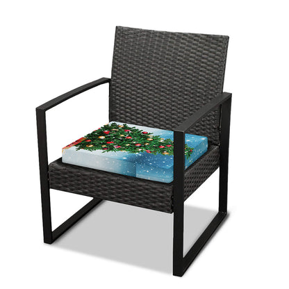 Christmas Tree And Snow Print Outdoor Seat Cushion Cover