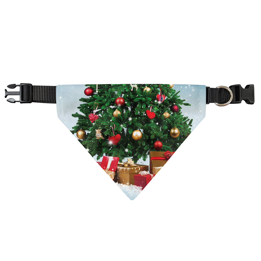 Christmas Tree And Snow Print Over The Collar Dog Bandana