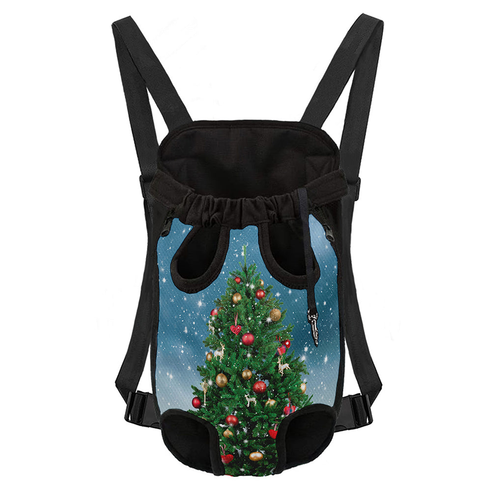 Christmas Tree And Snow Print Pet Carrier Backpack