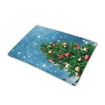 Christmas Tree And Snow Print Pet Cooling Mat Cover