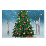 Christmas Tree And Snow Print Placemat