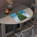 Christmas Tree And Snow Print Placemat