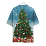 Christmas Tree And Snow Print Rayon Hawaiian Shirt