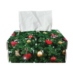 Christmas Tree And Snow Print Rectangle Tissue Box Cover