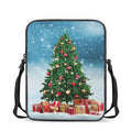 Christmas Tree And Snow Print Rectangular Crossbody Bag