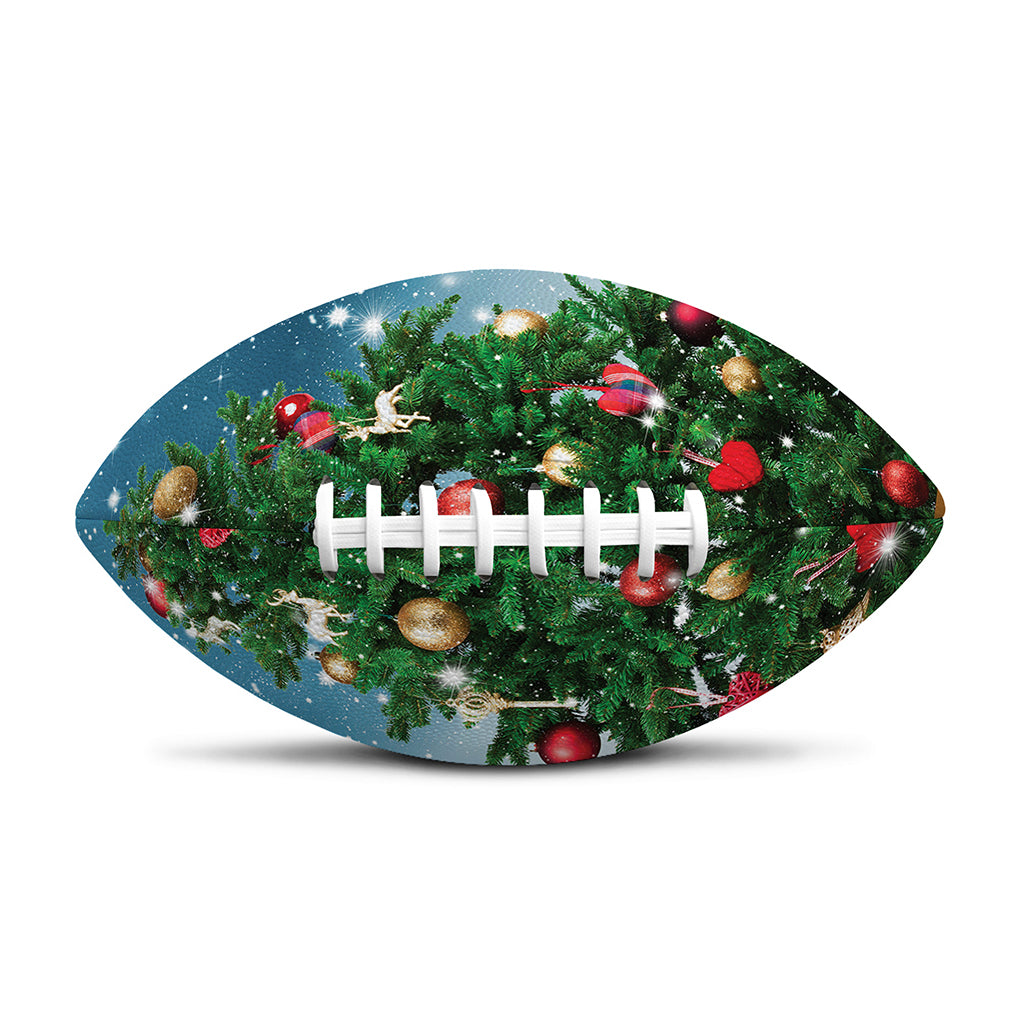 Christmas Tree And Snow Print Rugby Ball