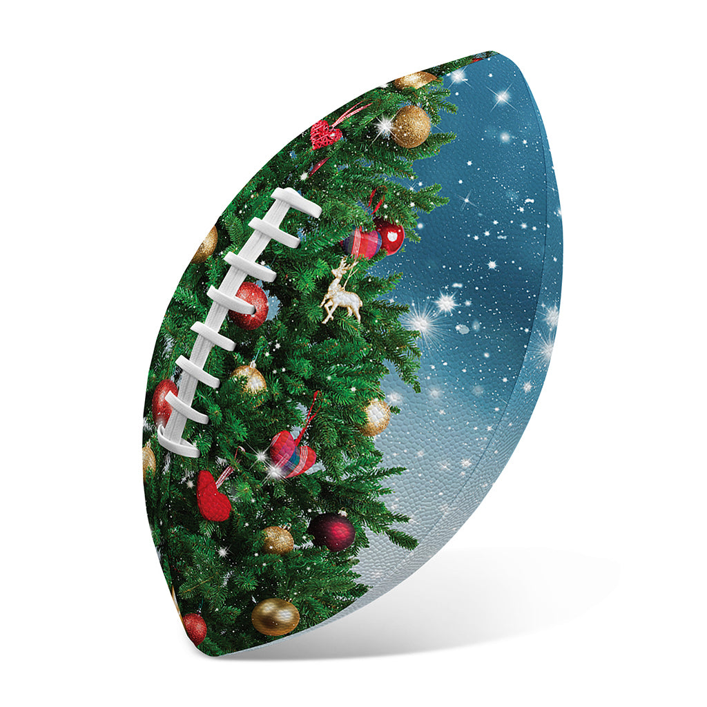 Christmas Tree And Snow Print Rugby Ball