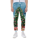 Christmas Tree And Snow Print Scuba Joggers