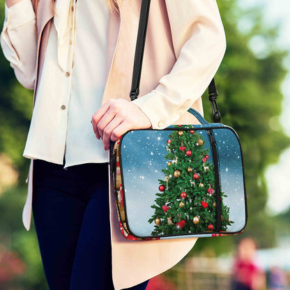 Christmas Tree And Snow Print Shoulder Strap Bible Bag