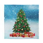 Christmas Tree And Snow Print Silk Bandana