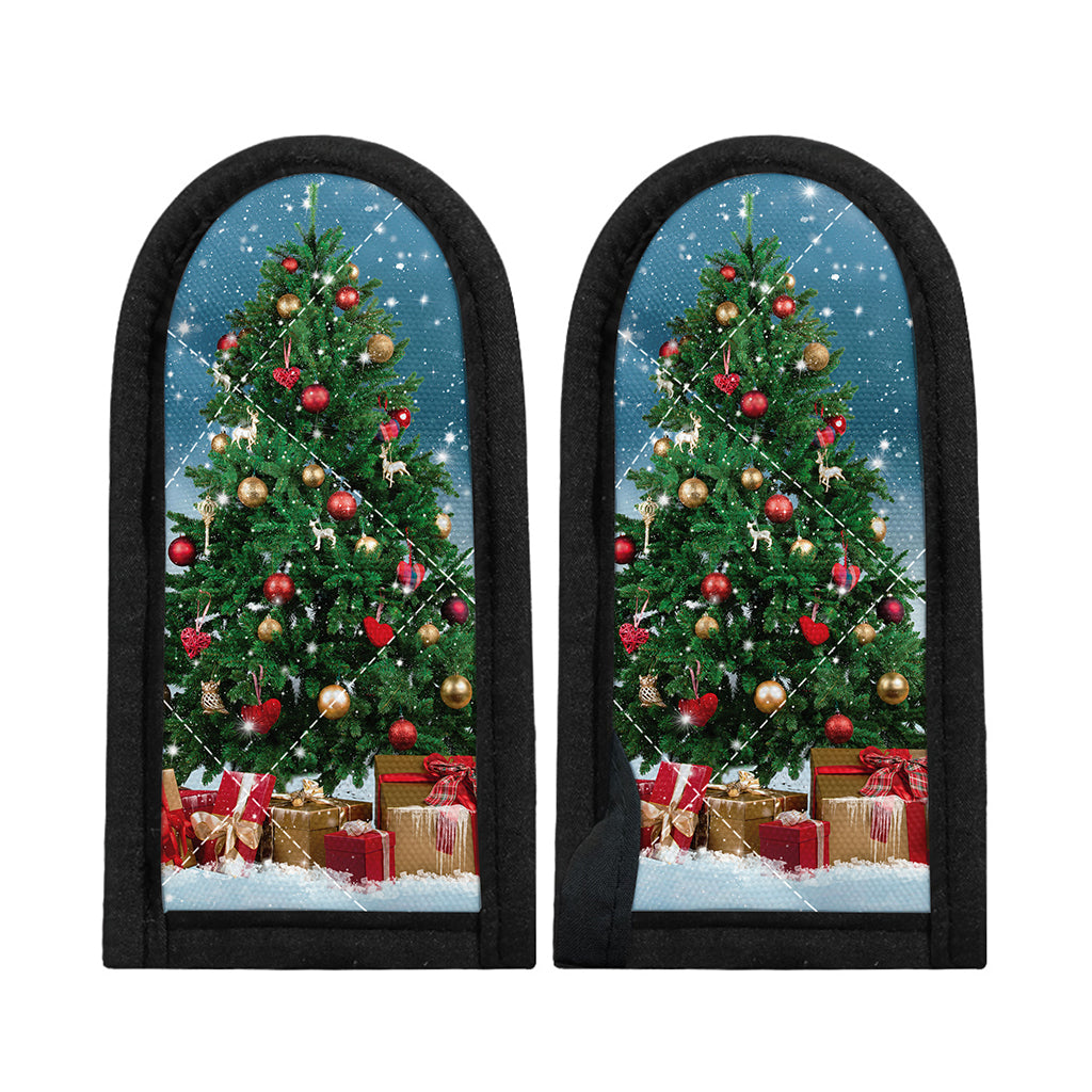 Christmas Tree And Snow Print Skillet Handle Cover