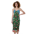 Christmas Tree And Snow Print Slim Fit Midi Cami Dress