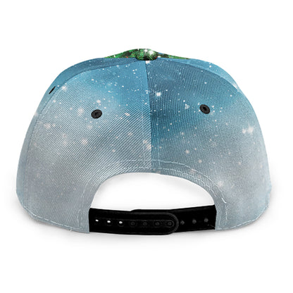 Christmas Tree And Snow Print Snapback Cap