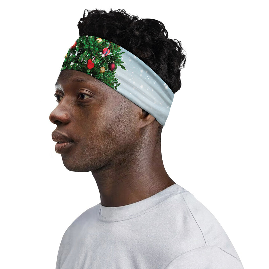 Christmas Tree And Snow Print Sports Headband