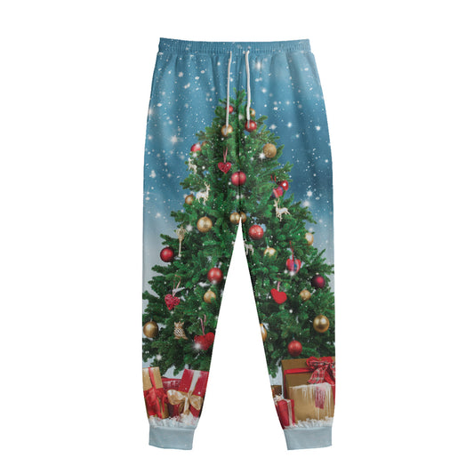 Christmas Tree And Snow Print Sweatpants