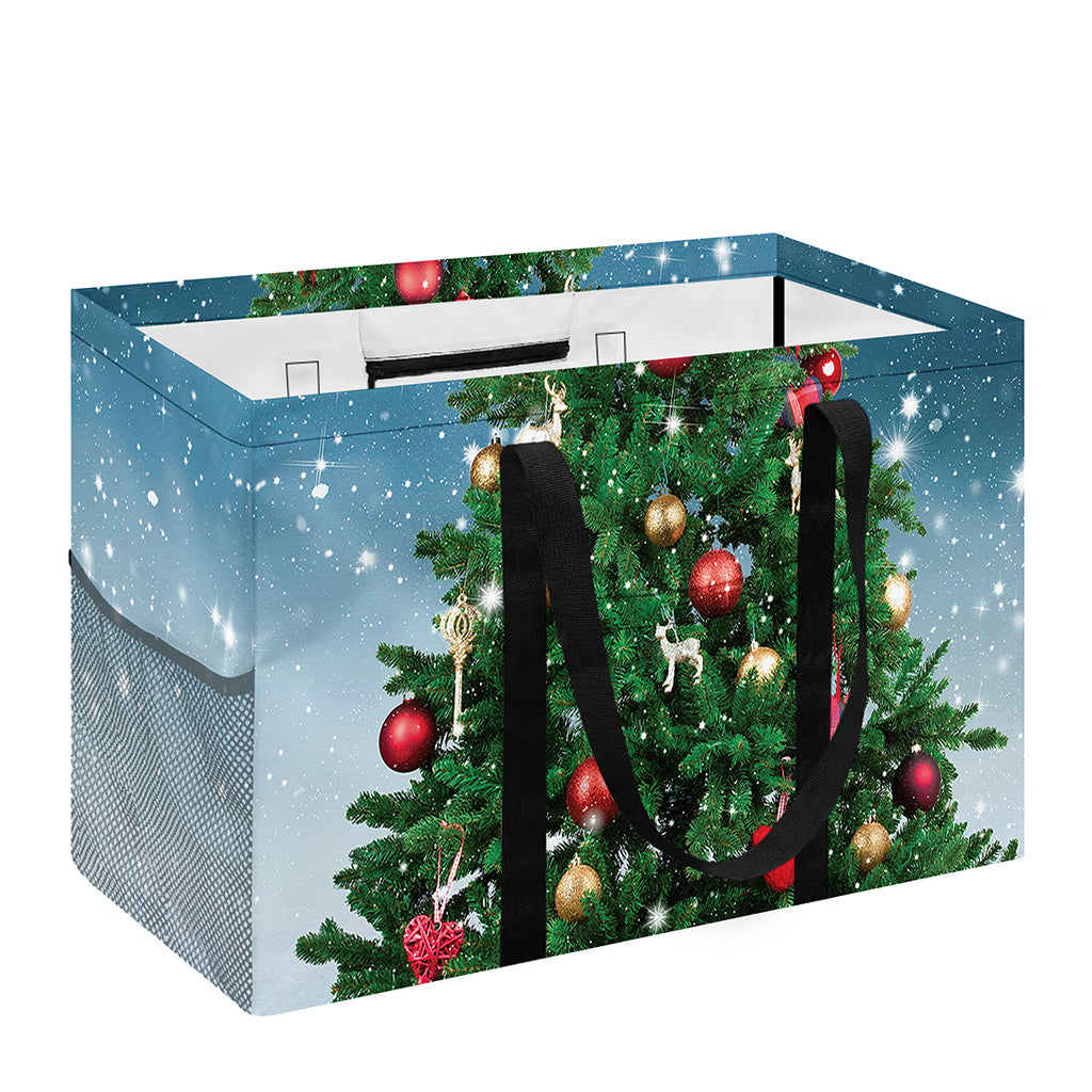 Christmas Tree And Snow Print Utility Tote Bag