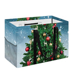 Christmas Tree And Snow Print Utility Tote Bag