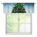 Christmas Tree And Snow Print Window Valance