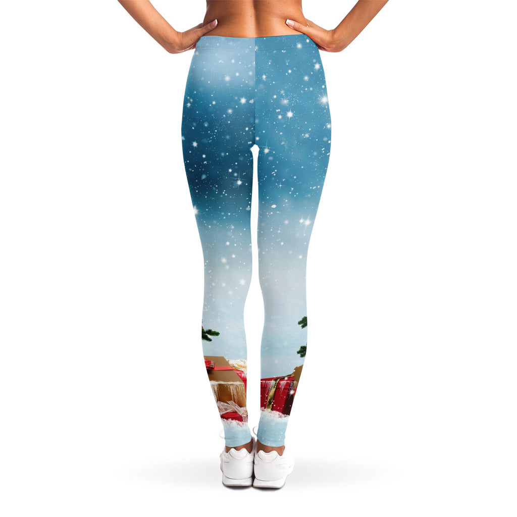 Christmas Tree And Snow Print Women's Leggings