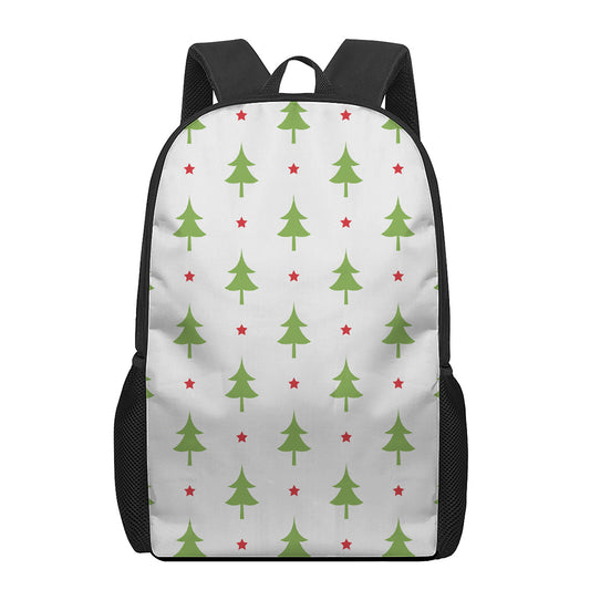 Christmas Tree And Star Pattern Print 17 Inch Backpack