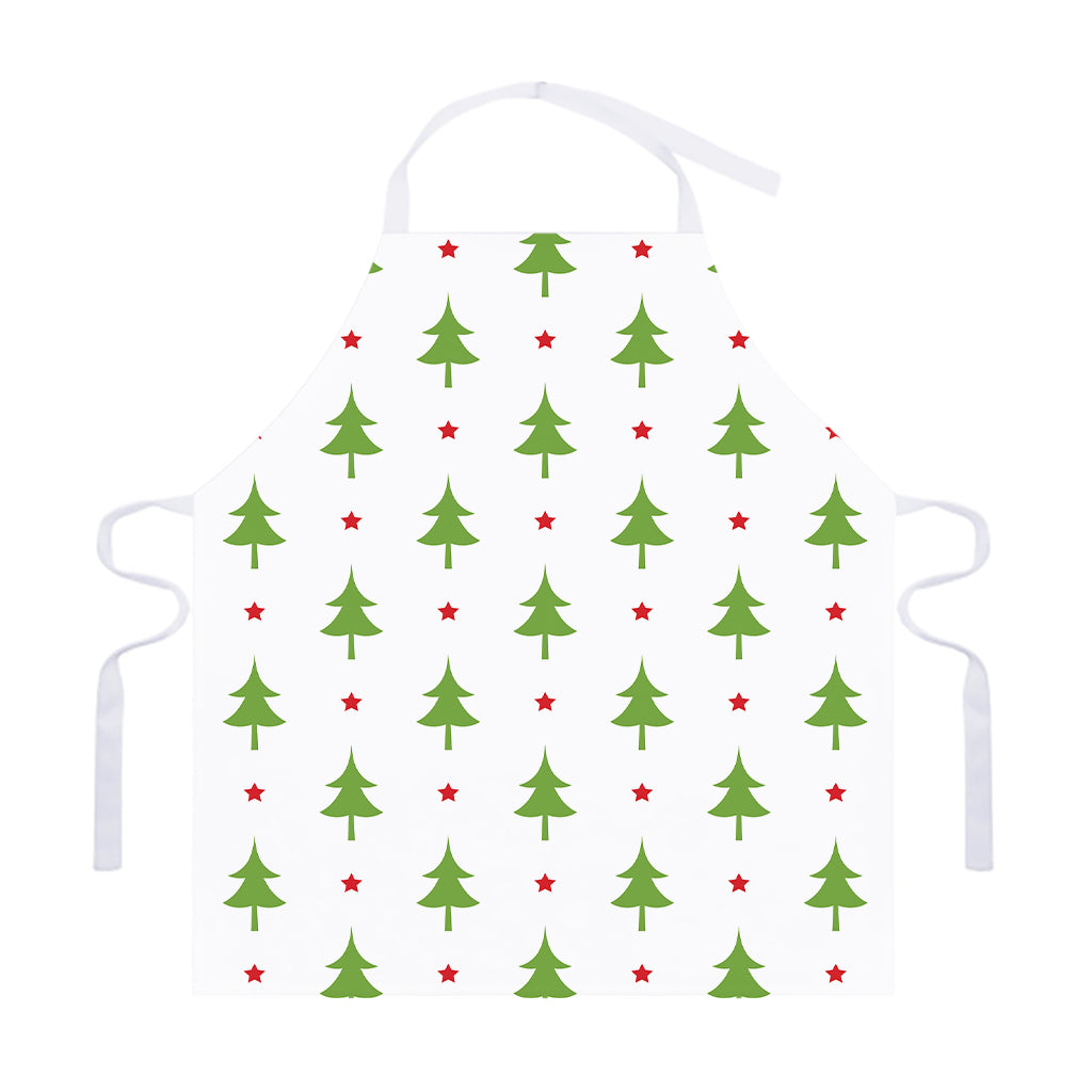 Christmas Tree And Star Pattern Print Adjustable Apron