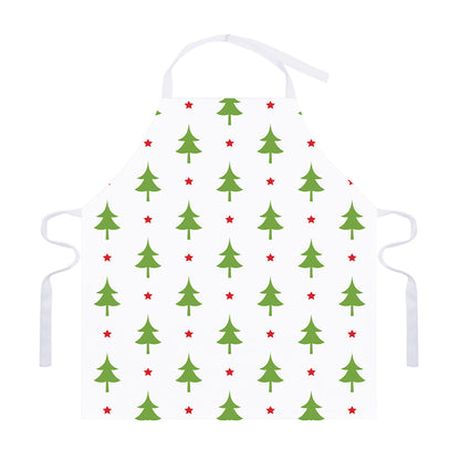 Christmas Tree And Star Pattern Print Adjustable Apron