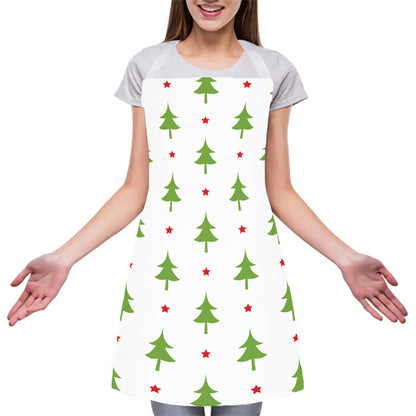 Christmas Tree And Star Pattern Print Adjustable Apron
