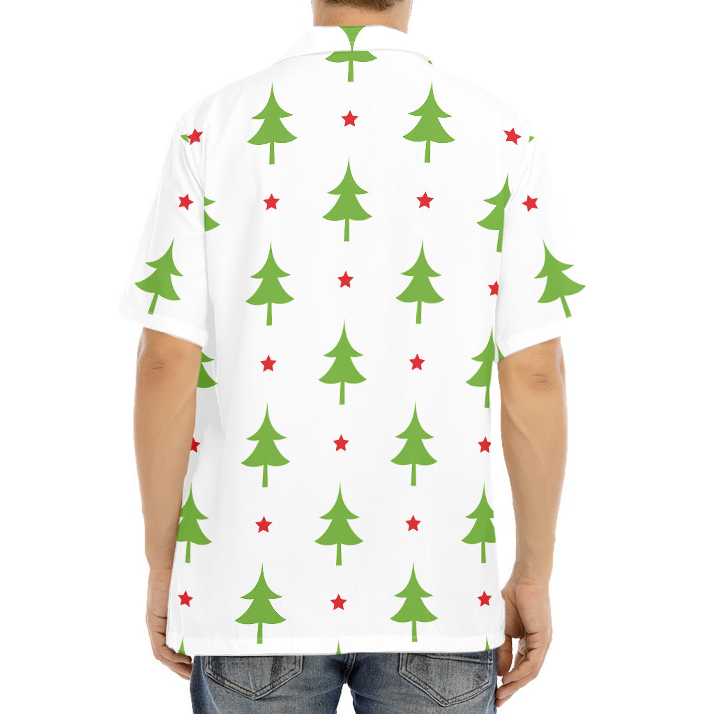 Christmas Tree And Star Pattern Print Aloha Shirt