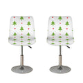 Christmas Tree And Star Pattern Print Bar Stool Covers