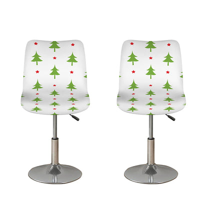 Christmas Tree And Star Pattern Print Bar Stool Covers